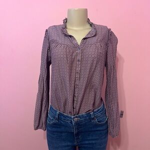 Purple Patterned Women's Top
